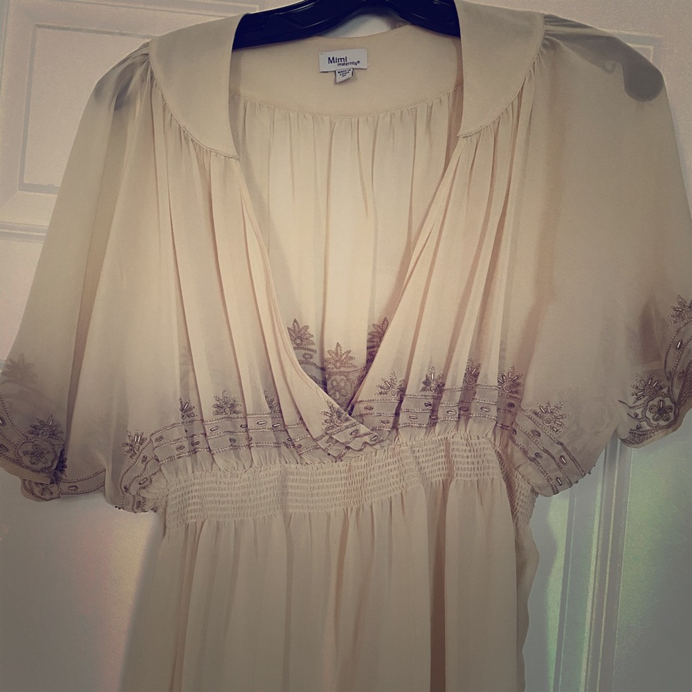 Creme chiffon a-line blouse